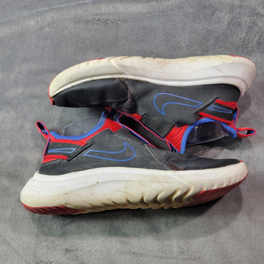 Nike Flex Plus Shoes Black Red Blue Slip On‎ Youth Size 7Y CW7415 001